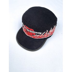 画像: 80s HARLEY DAVIDSON  OFFICIAL VTG PAINTER CAP FLAMES BLACK