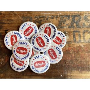 画像: SCHAEFER BEER “THE PARTY CANDIDATE” VTG PINBACK