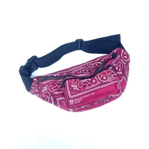 画像: BANDANA REMAKE PAISLEY FANNY PACK FROM US MADE BANDANNA RED