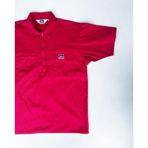 画像: BEN DAVIS US MADE HALF ZIP WORK SHIRT RED L