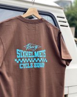 画像: SIXHELMETS RACING CYCLE EQUIP T-SHIRT BROWN×TURQUOISE BLUE