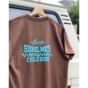 画像: SIXHELMETS RACING CYCLE EQUIP T-SHIRT BROWN×TURQUOISE BLUE