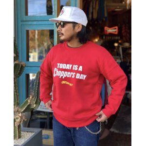 画像: SIXHELMETS TODAY IS A CHOPPERS DAY SWEATSHIRT RED