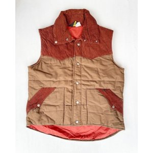 画像: WRANGLER VTG PUFFY VEST BROWNxDARK BROWN