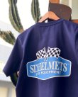 画像1: SIXHELMETS CYCLE EQUIPMENT CHECKER FLAG T-SHIRT NAVY