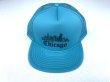 画像2: NOS 90s CHICAGO SOUVENIR TRUCKER CAP TURQUOISE BLUE