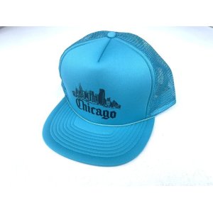 画像: NOS 90s CHICAGO SOUVENIR TRUCKER CAP TURQUOISE BLUE