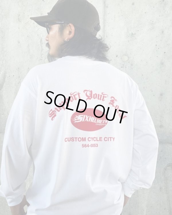 画像1: SIXHELMETS CHOPPERS “SUPPORT YOUR LOCAL” L/S T-SHIRT WHITE