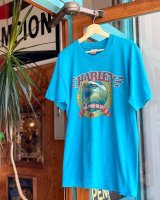 画像: 80s HARLEY DAVIDSON TOO TOUGH TO DIE VTG T-SHIRT TURQUOISE BLUE L