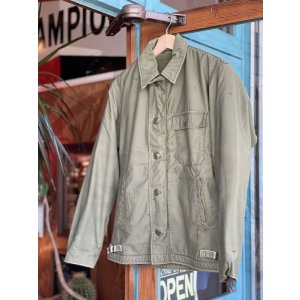 画像: 80s USN A-2 DECK JACKET KHAKI GREEN  