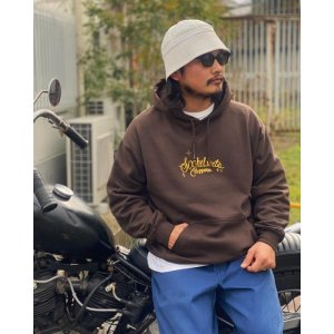 画像: SIXHELMETS CHOPPERS LOGO HOODIE DRAWN BY BOULEVARD FEVER ART BROWN