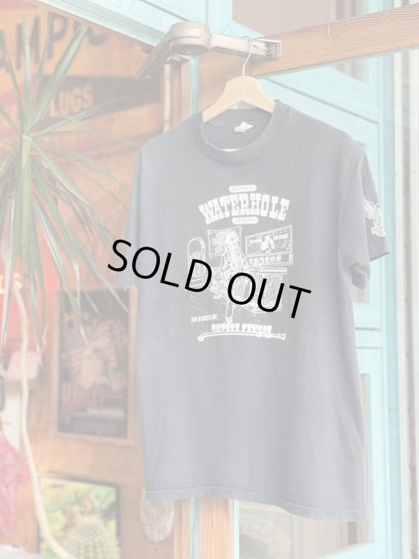 画像1: 70’s HARLEY DAVIDSON THE WATERHOLE BAR VTG T-SHIRT BLACK L