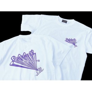 画像: SIXHELMETS CHOPPERS T-SHIRT DRAWN BY HOODOOMAN WHITE×PURPLE