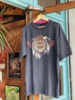 画像1: 1992 HARLEY DAVIDSON BROWNES OFFICIAL VTG T-SHIRT BLACK×PINK XL