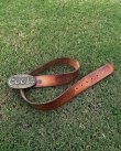 画像2: 70-80s ZIG ZAG MAN VTG LETHER BELT 32