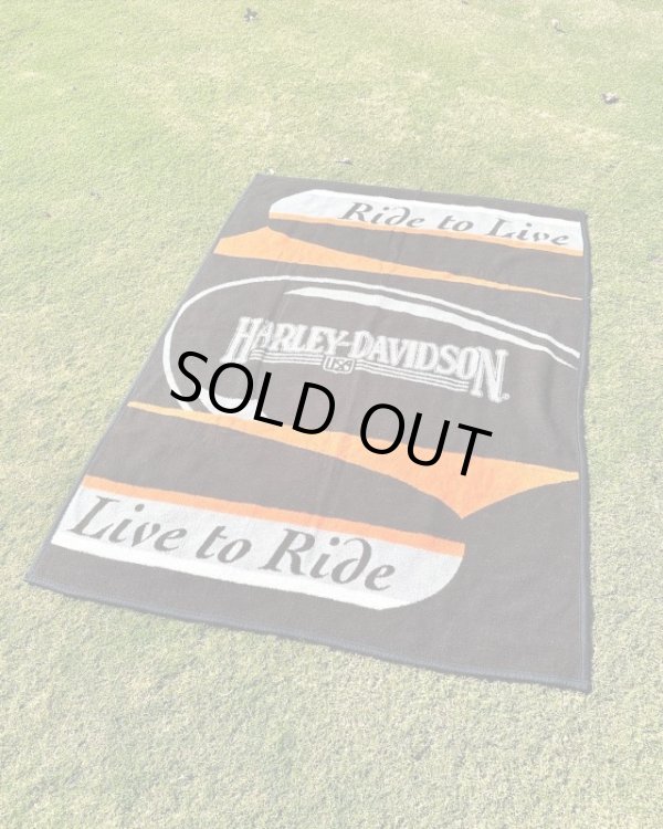 画像1: VINTAGE HARLEY DAVIDSON“RIDE TO LIVE LIVE TO RIDE”FLEECE BLANKET