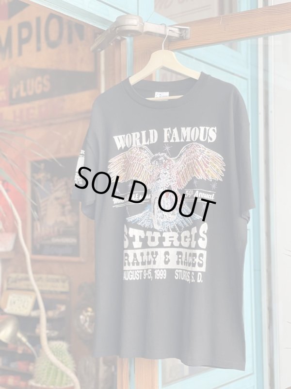 画像1: 1999 WORLD FAMOUS STURGIS  RALLY AND RACES VTG T-SHIRT BLACK XL