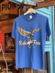 画像1: 80s HARLEY DAVIDSON RIDE FREE OFFICIAL VTG T-SHIRT BLUE M