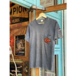 画像: 1982 HARLEY DAVIDSON FISHER’S  VTG POCKET T-SHIRT FADE BLACK S