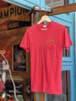 画像1: 80s HARLEY DAVIDSON CITRUS HEIGHT OFFICIAL VTG POCKET T-SHIRT RED S