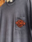 画像4: 80s HARLEY DAVIDSON VTG POCKET T-SHIRT FADE BLACK XL