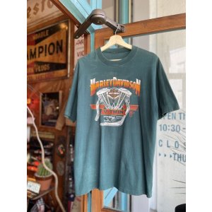 画像: 1987 HARLEY DAVIDSON V-TWIN SHOVELHEAD OFFICIAL VTG T-SHIRT GREEN 