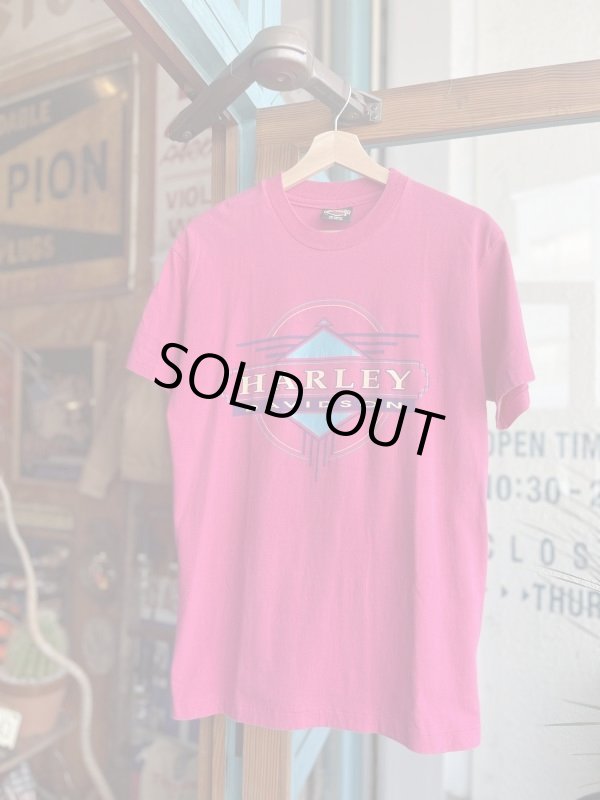 画像1: 90s HARLEY DAVIDSON CHOSA’S OFFICIAL VTG T-SHIRT PINK M
