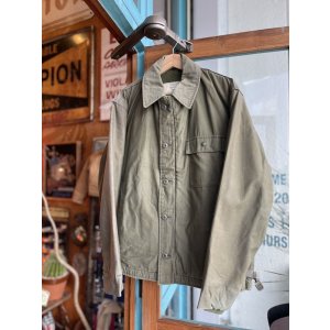 画像: 80s USN A-2 DECK JACKET KHAKI GREEN L (6)