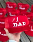 画像4: NOS  80s #1 DAD VTG MESH CAP RED