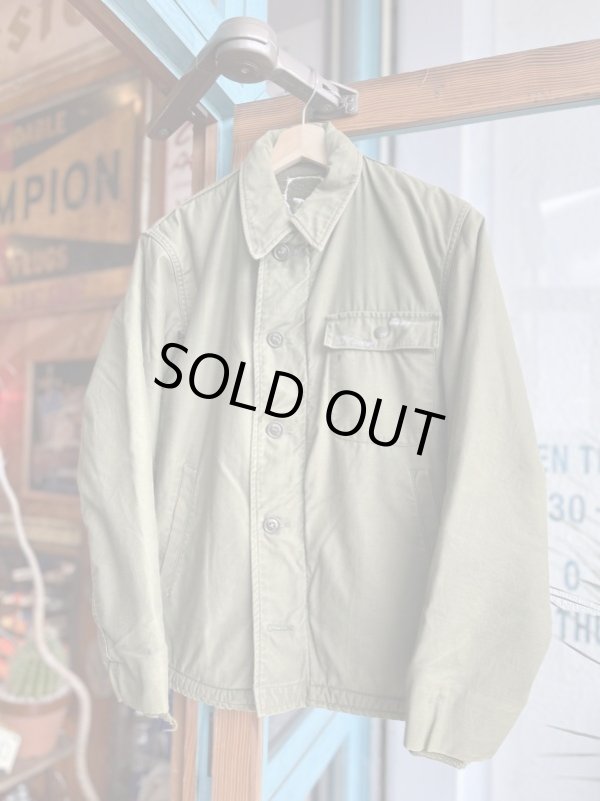画像1: 70s USN A-2 DECK JACKET KHAKI GREEN  (11)