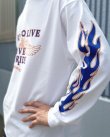 画像2: SIXHELMETS CHOPPERS “LIVE TO RIDE RIDE TO LIVE FLAME L/S T-SHIRT WHITE