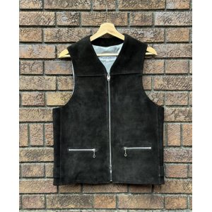 画像: THE GOOD LETHER VEST SUEDE BLACK