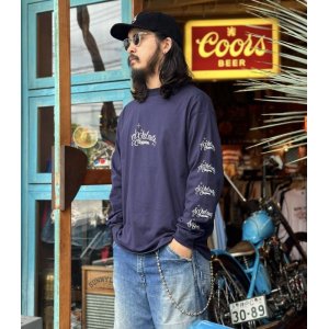 画像: SIXHELMETS CHOPPERS DRAWN BY BOULEVARD FEVER ART L/S T-SHIRT NAVY