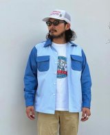 画像: THE GOOD TWO TONE L/S COTTON SHIRT SAXE