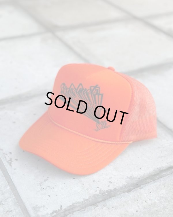 画像1: SIXHELMETS CHOPPERS MESH CAP DRAWN BY HOODOO MAN ORANGE