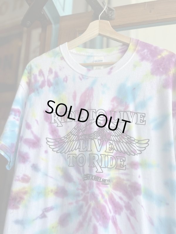 画像2: SIXHELMETS  LIVE TO RIDE RIDE TO LIVE TIE DYE T-SHIRT L