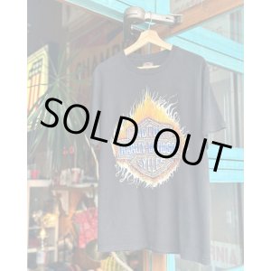 画像: 90s HARLEY DAVIDSON FLAME BAR&SHIELD LOGO T-SHIRT M