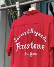 画像1: 50-60s FIRESTONE TIRES SAVERY&BOGASCH CHAIN STICH RAYON BOWLING