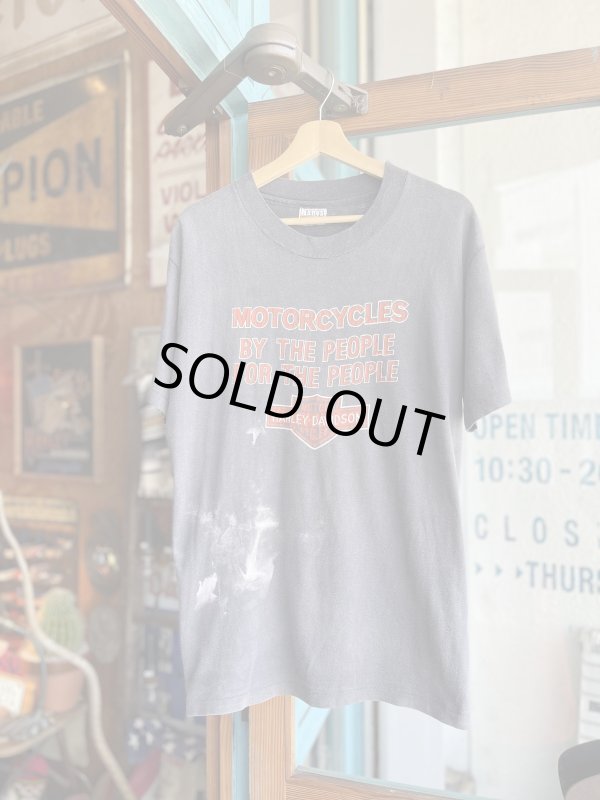 画像1: VINTAGE 80s HARLEY DAVIDSON MOTORCYCLE BY THE PEOPLE FOR THE PEOPLE T-SHIRT L