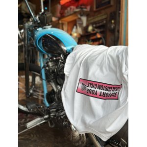 画像: SIXHELMETS CHOPPERS “SUPPORT YOUR LOCAL CUSTOM CYCLE” L/S T-SHIRT WHITE×PINK