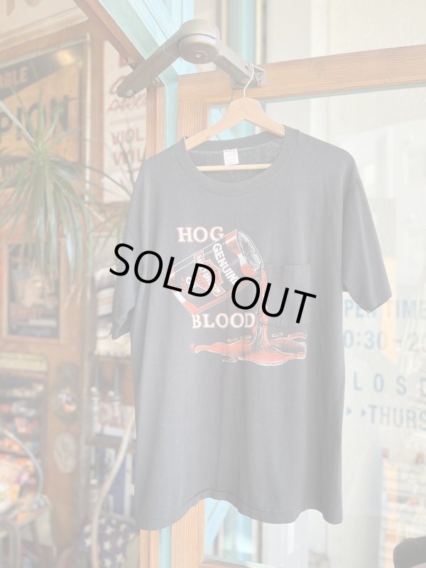 画像1: VINTAGE 70-80s HARLEY DAVIDSON HOG BLOOD POCKET T-SHIRT XL