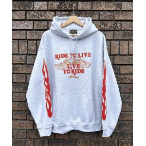 画像: SIXHELMETS CHOPPERS “RIDE TO LIVE LIVE TO RIDE” HOODIE GRAY