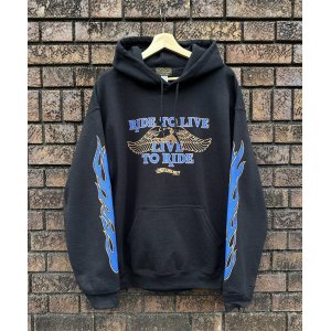 画像: SIXHELMETS CHOPPERS “RIDE TO LIVE LIVE TO RIDE” HOODIE BLACK