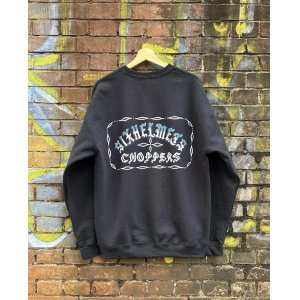 画像: SIXHELMETS CHOPPERS SWEATSHIRT BLACK DRAWN BY POTS DESIGN 