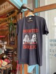 画像1: VINTAGE 70s WANTED BIKERS SKULL T-SHIRT 