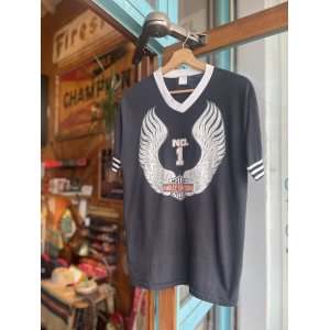 画像: VINTAGE 80s HARLEY DAVIDSON BAR&SHIELD WING LOGO T-SHIRT L