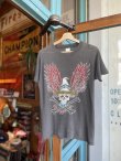 画像1: VINTAGE 70s HARLEY DAVIDSON SKULL WING T-SHIRT L