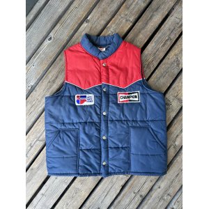 画像: VINTAGE 70s CHAMPION SPARK PLUGS×CAR QUEST PUFFY RACING VEST M