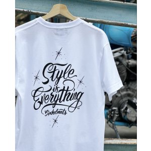 画像: SIXHELMETS “STYLE IS EVERYTHING” T-SHIRT DRAWN BY GRIMB WHITE×BLACK