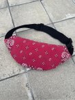 画像2: BANDANA REMAKE PAISLEY FANNY PACK FROM US MADE BANDANA RED